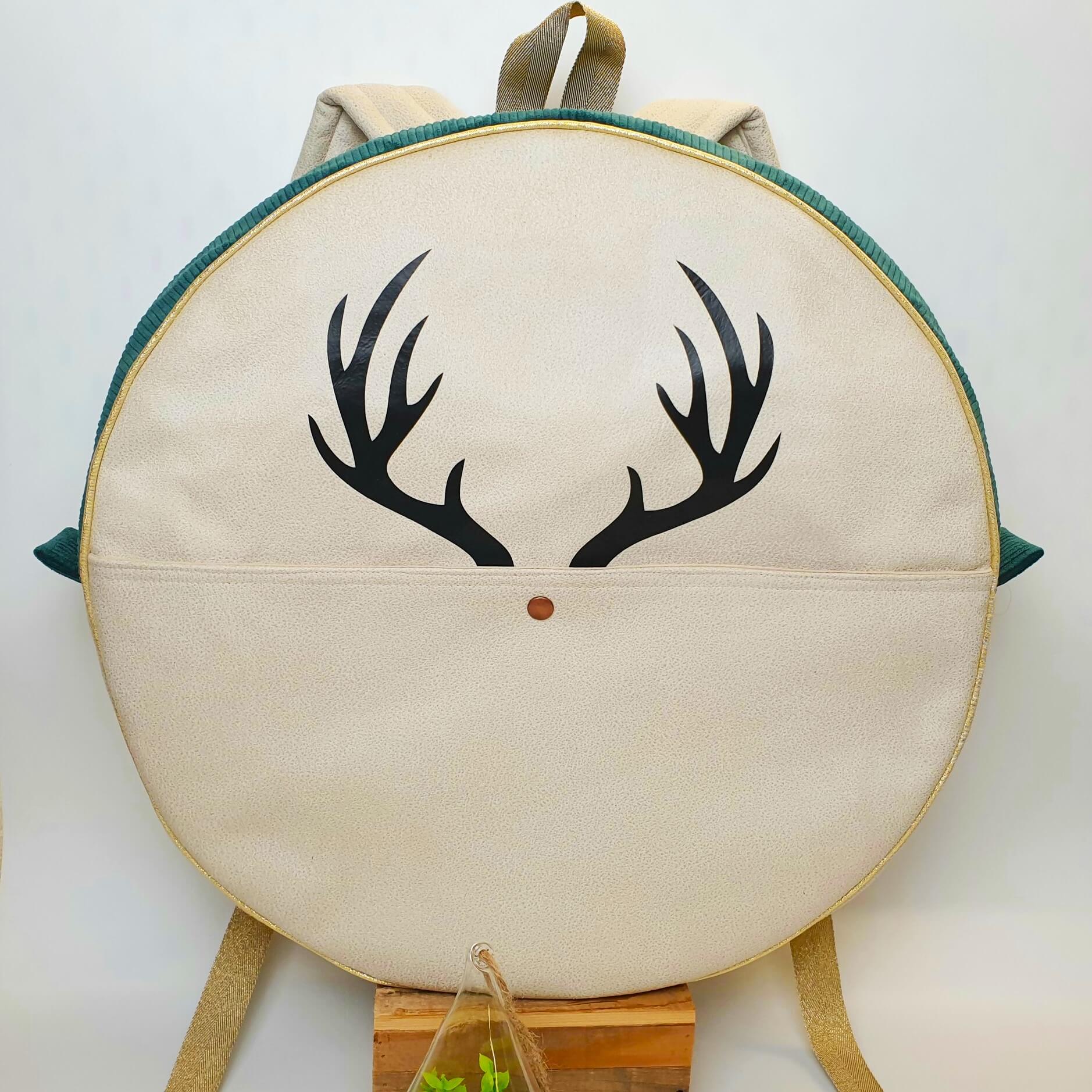 Sac à dos pour tambour chamanique 45 cm suédine + velours face