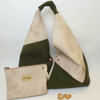 Sac origami style japonais kaki beige ensemble