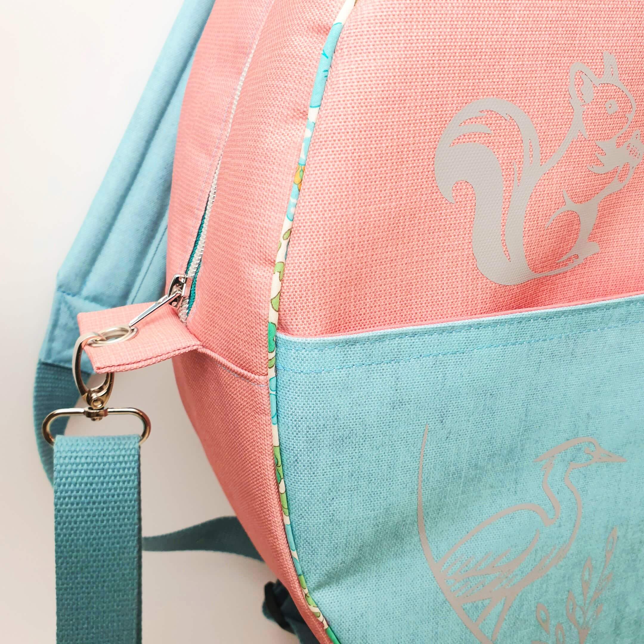 Sac à dos pour tambour chamanique 42cm Saumon passepoil