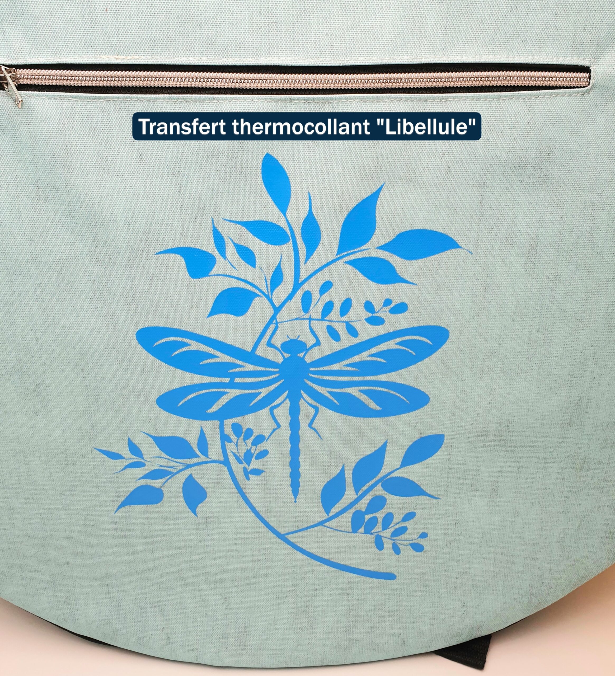 Sac à dos pour tambour chamanique 52cm Vert menthe transfert