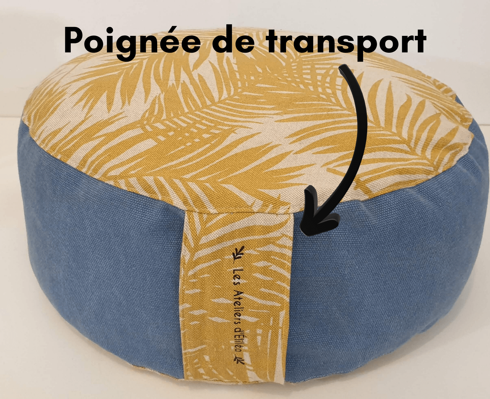 coussin de méditation, déco & détente rond SUR-MESURE poignée