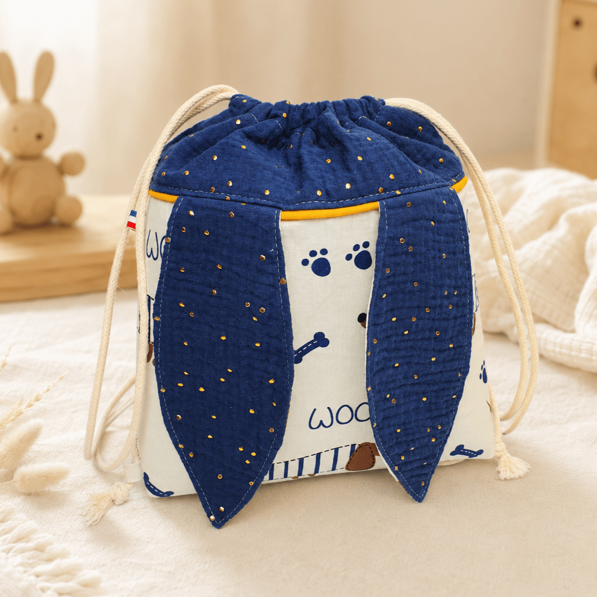 Sac à dos lapin sur-mesure bleu