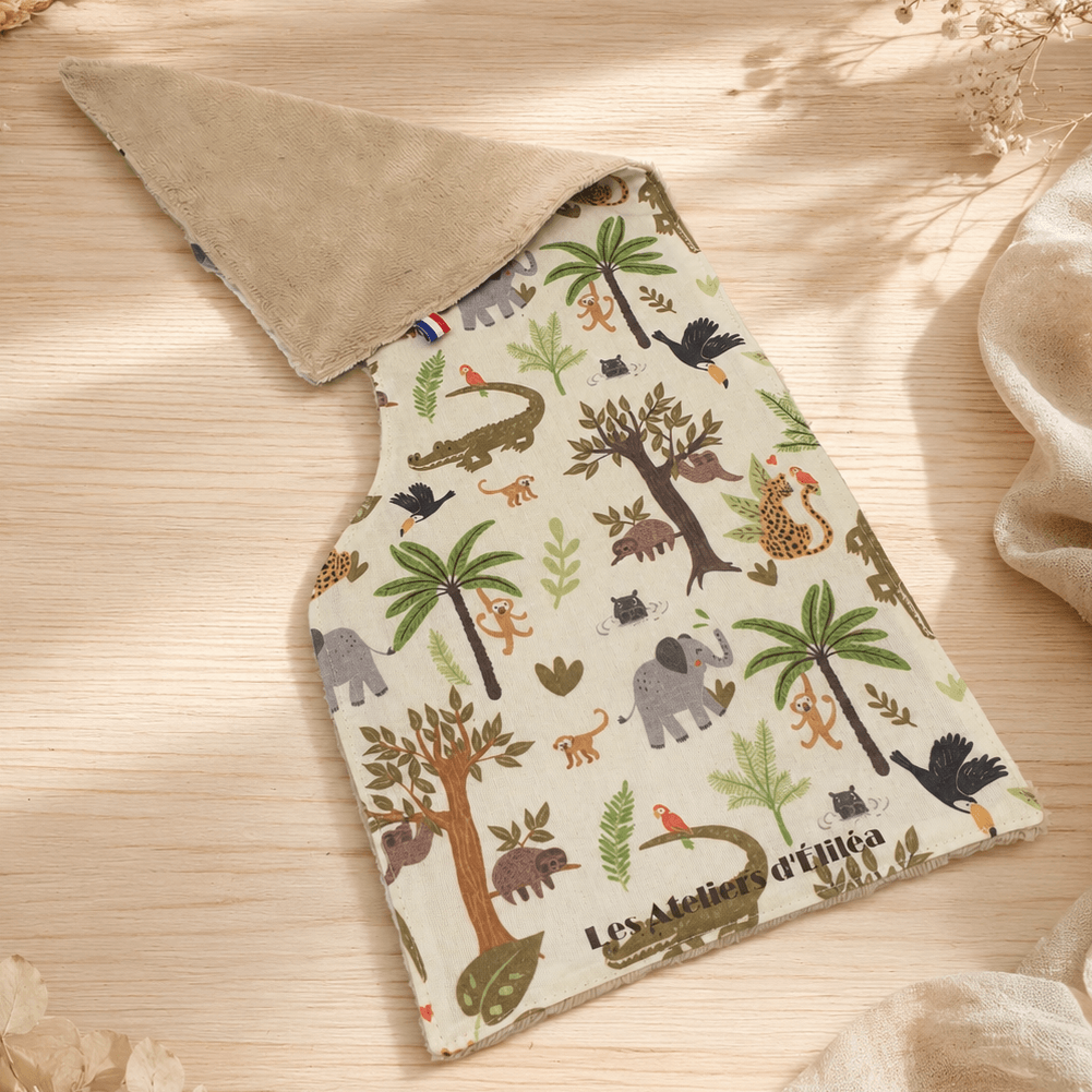Bavoir d'épaule jungle & beige