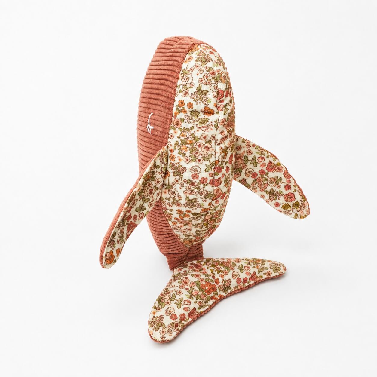 Doudou baleine velours vieux rose doublure