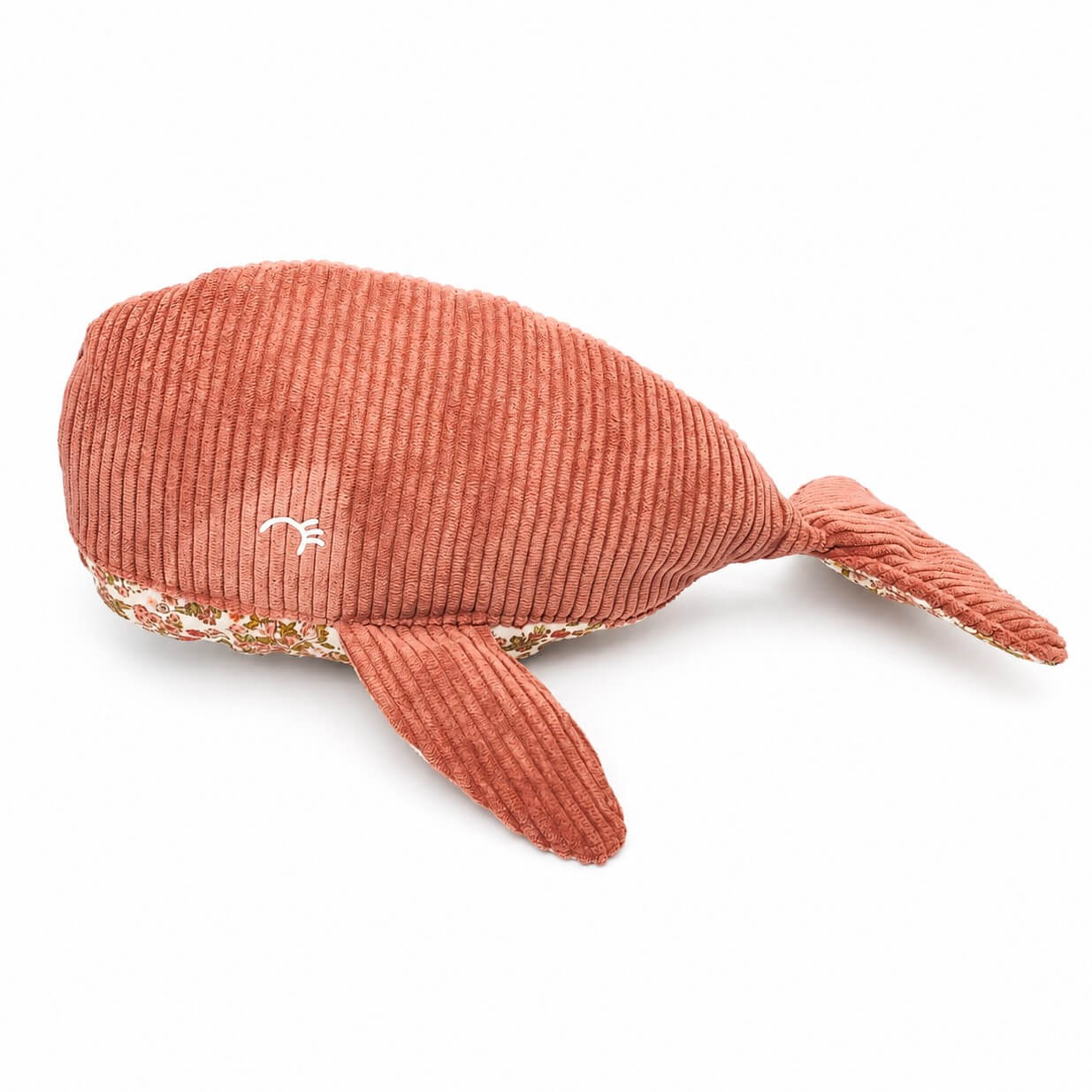Doudou baleine velours vieux rose
